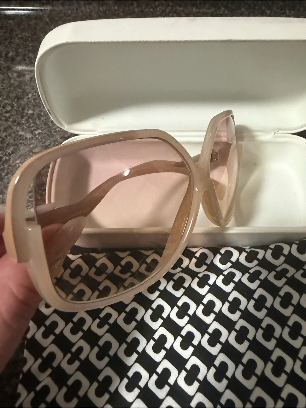 Diane Von Furstenberg Blush Pink Oversized Sunglasses